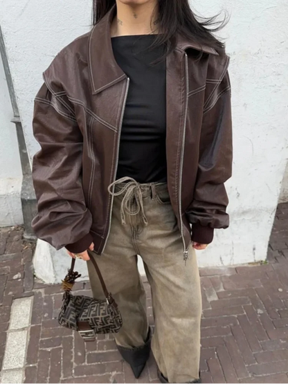 Contrast Stitch Bomber Jacket